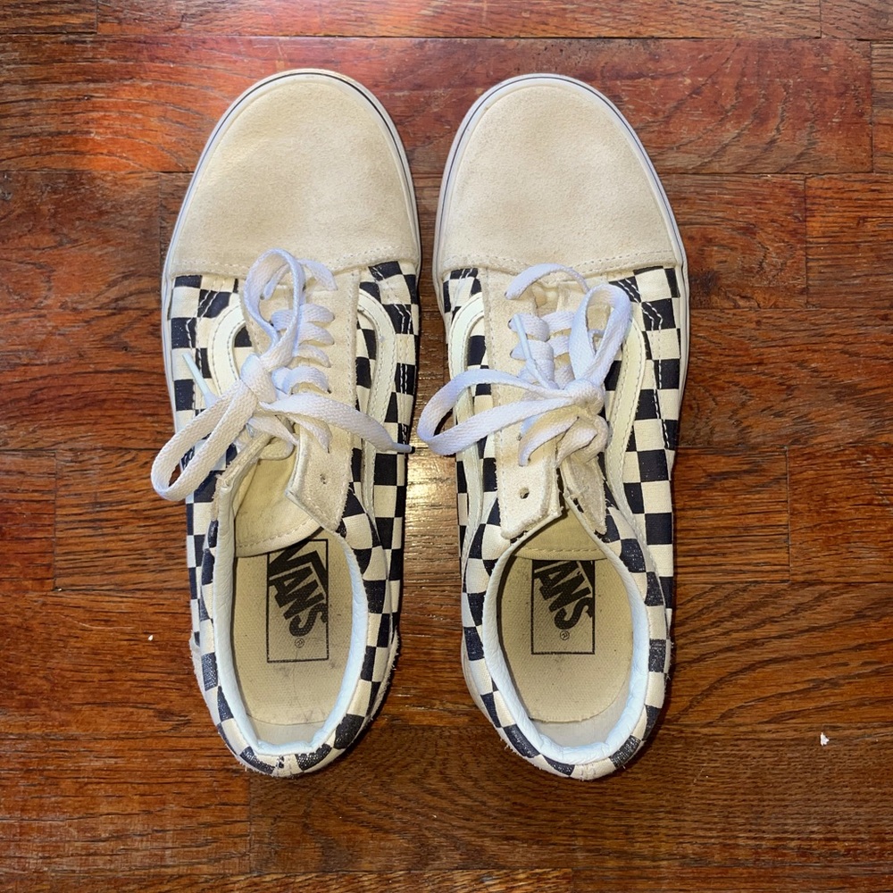 Vans Off White & Black Checkered Sneaker